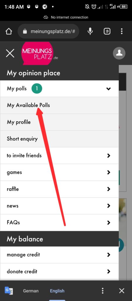 Paying survey apk, Meinungsplatz Survey 