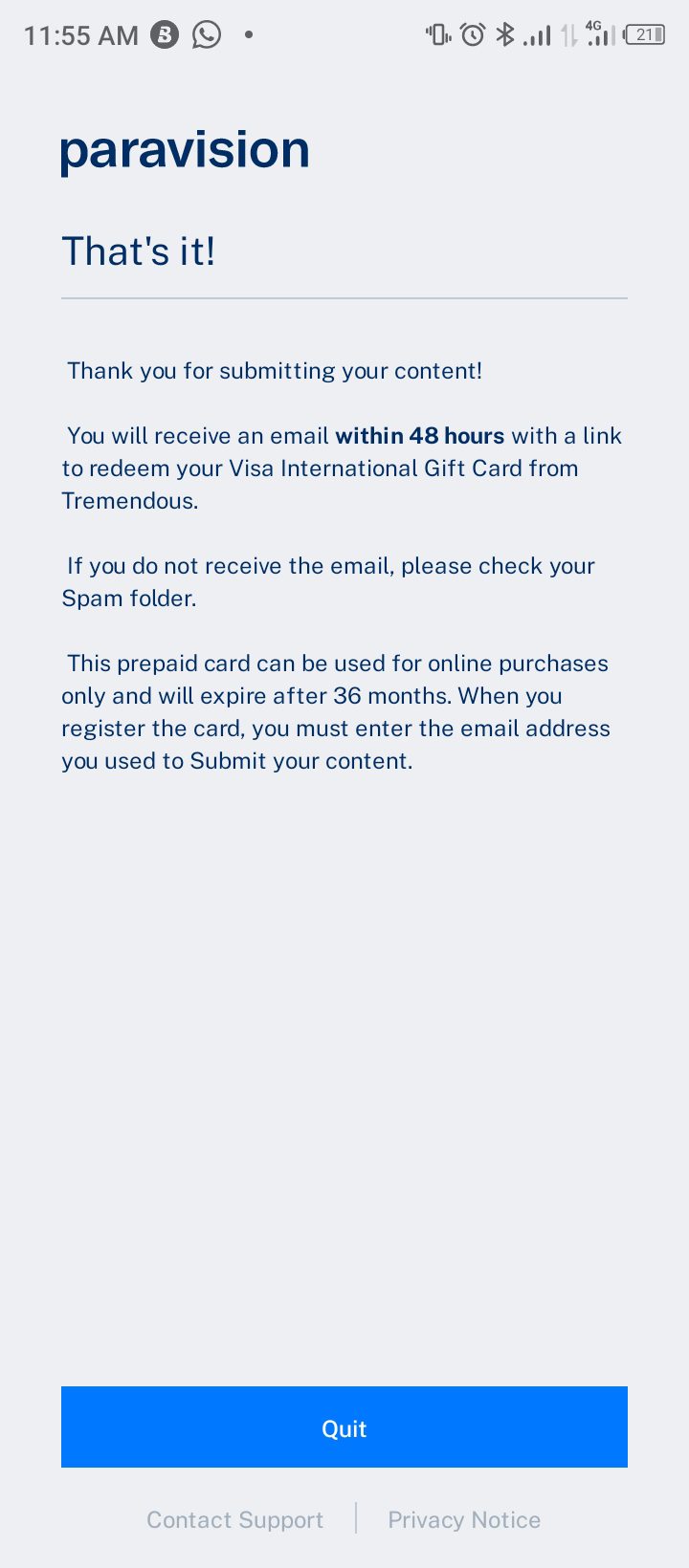 Paravision Research App, Paravision new territory code 