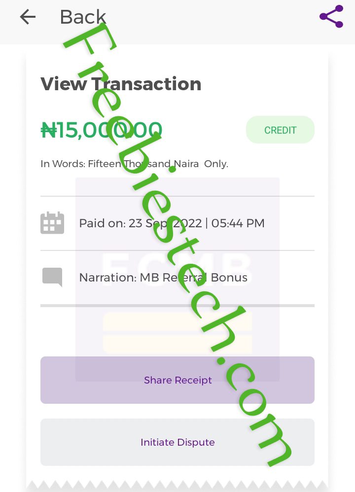 FCMB Referral Program, FCMB New Mobile Apk 