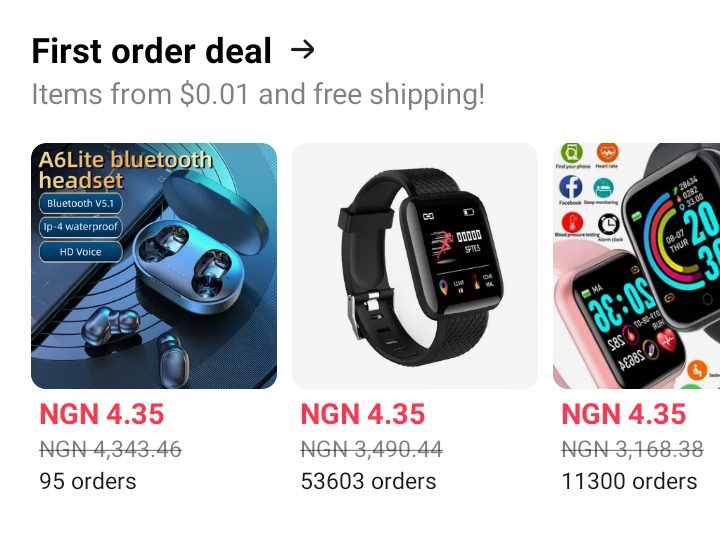 AliExpress First Order Deal: Order Goods With Just $0.01 (N4), Free Shipping